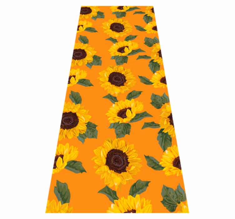 Vinyl rug flowers orange sunflower - TenStickers