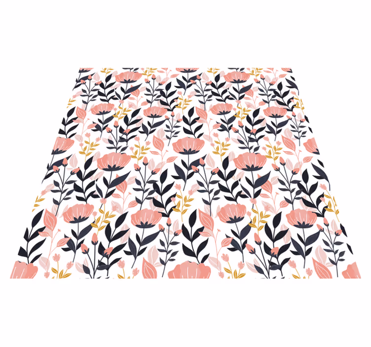 Vinyl rug flowers pink blossoms - TenStickers