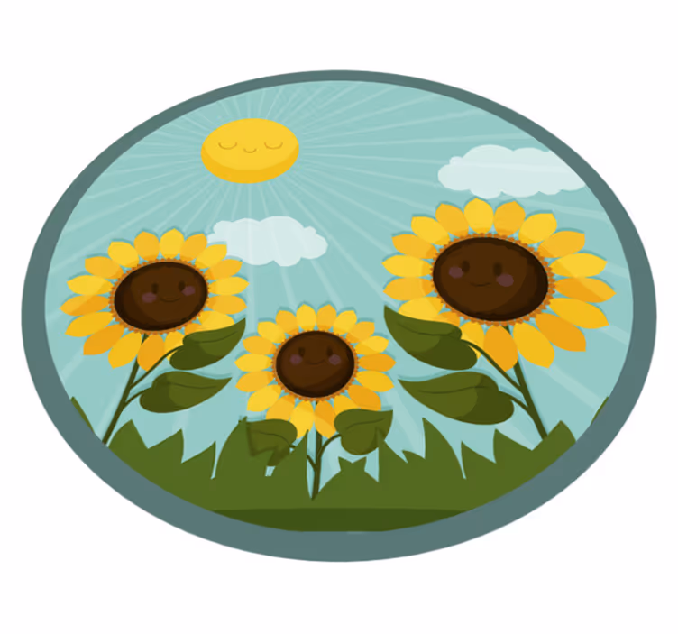 Vinyl rug flowers blooming in the sun - TenStickers