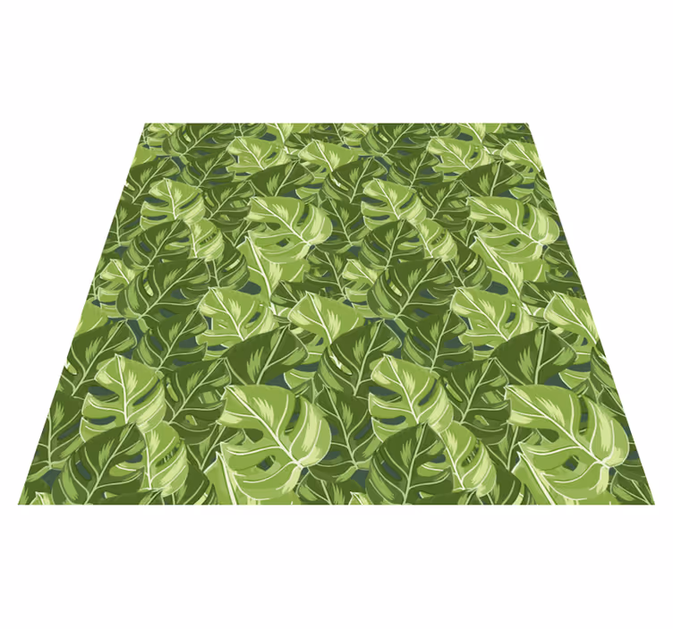 Vinyl rug flowers monstera plant pattern - TenStickers