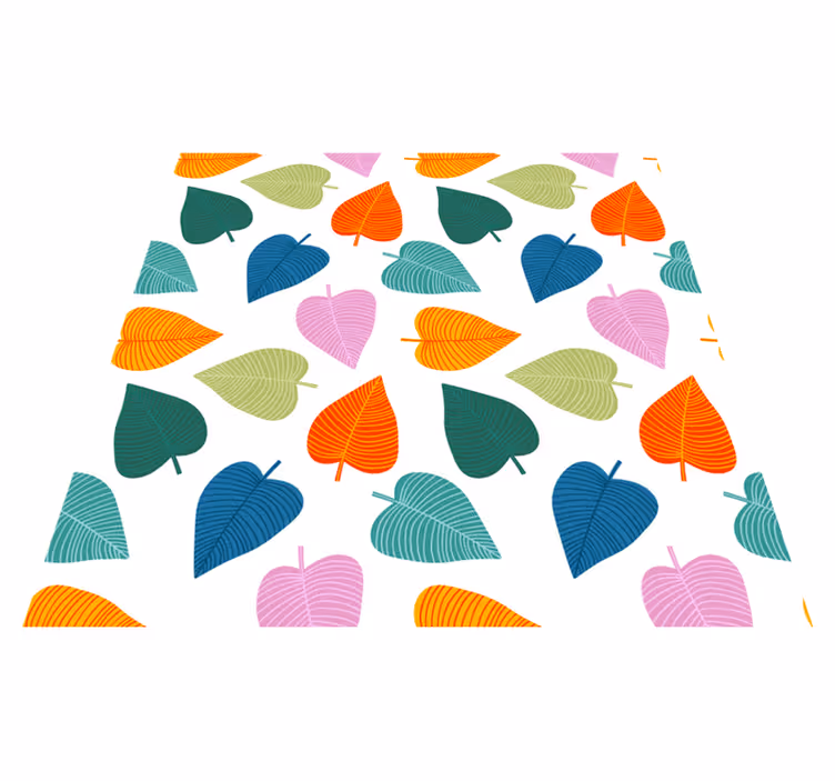Vinyl rug flowers in vibrant colorful leaves - TenStickers