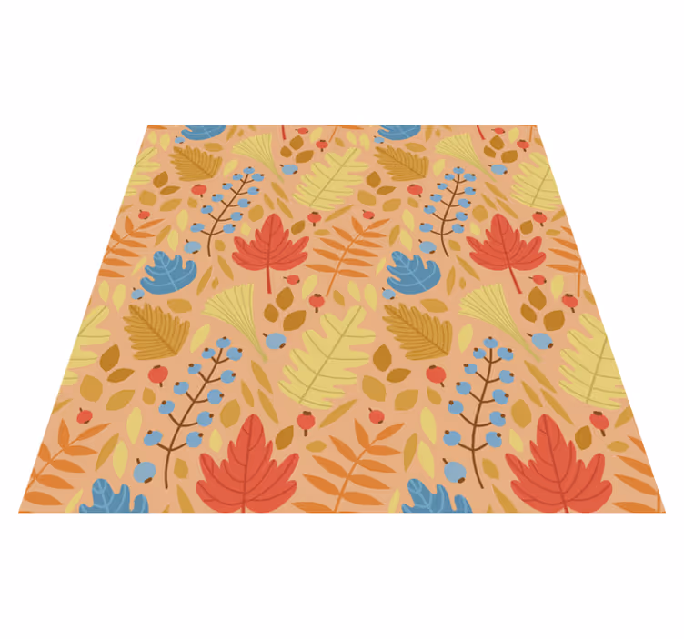 Vinyl rug flowers cute autumn leaves design - TenStickers