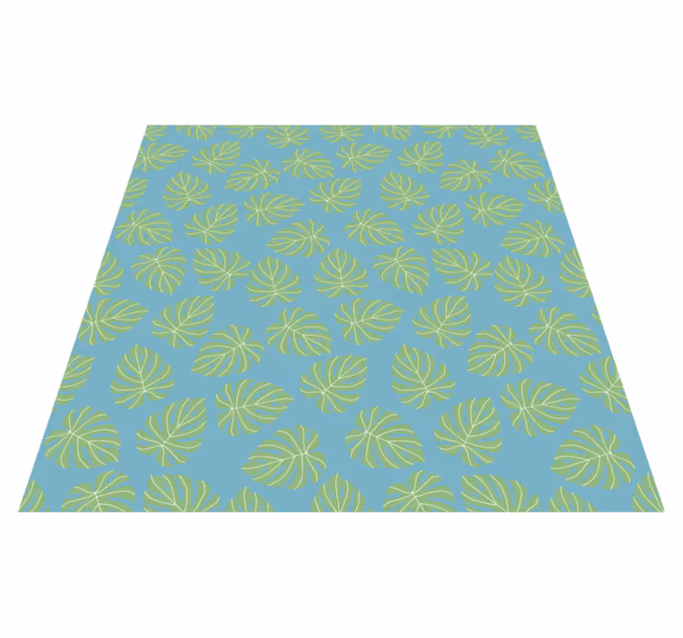 Vinyl rug flowers summertime green leaves design - TenStickers