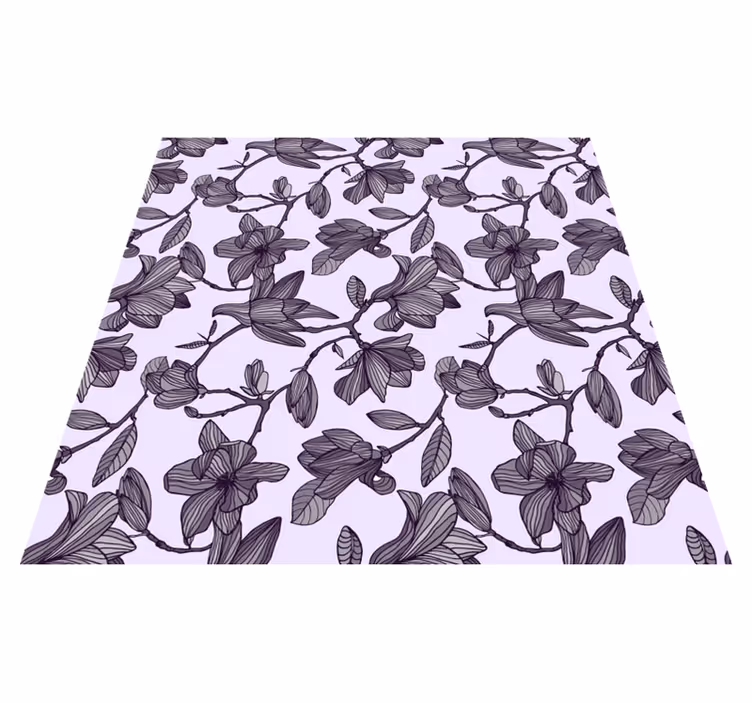 Vinyl rug flowers cute magnolia design - TenStickers