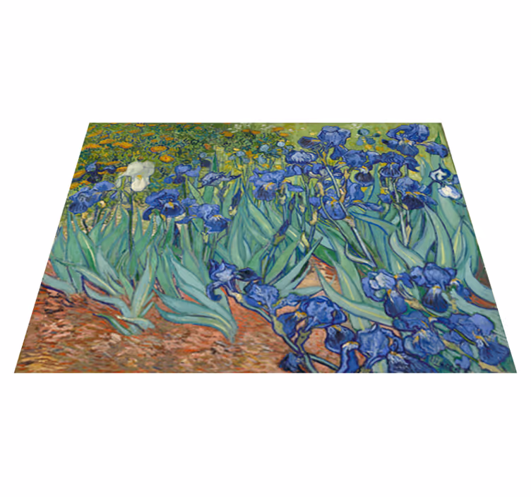 Vinyl rug flowers inspired by van gogh blooms - TenStickers