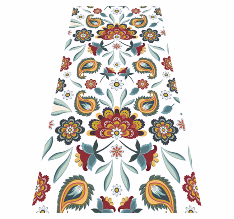 Vinyl rug flowers in ethnic floral style - TenStickers