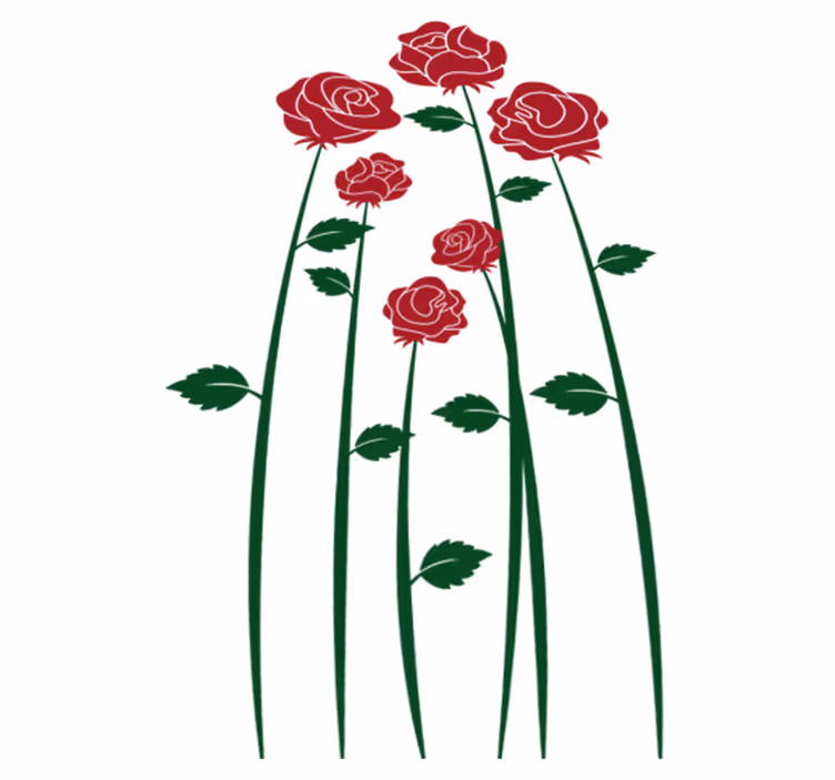 Dining room vinyl rug with red roses design - TenStickers