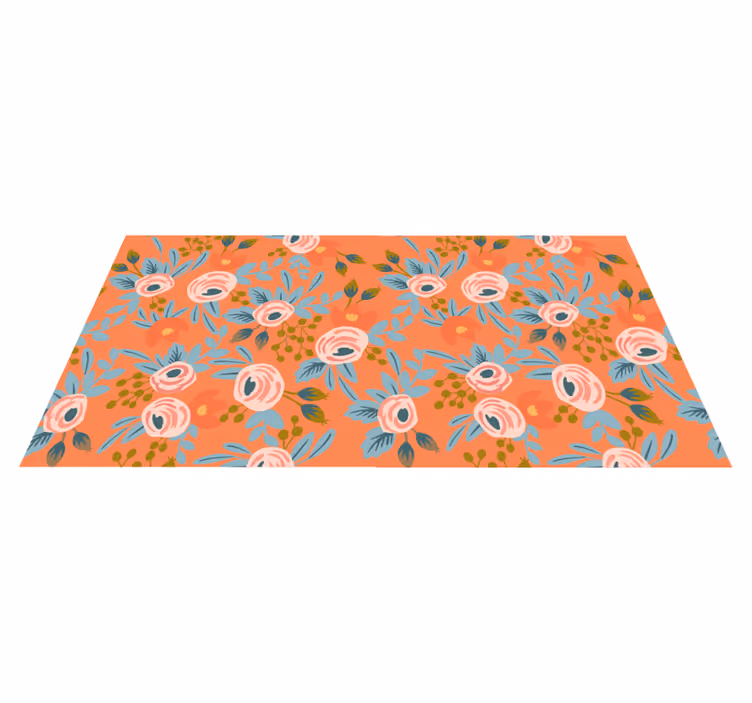 Flower vinyl rug watercolor roses - TenStickers