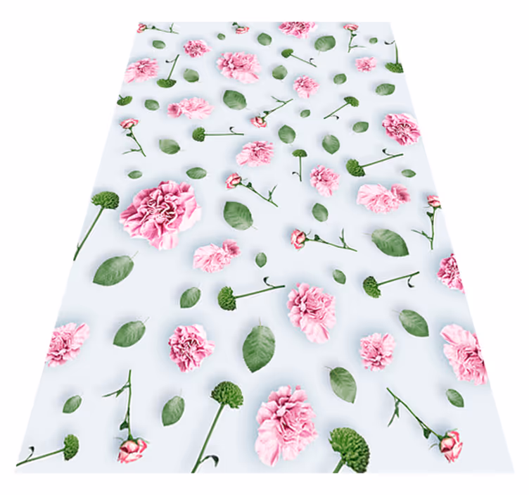 Flower vinyl rug with plant flowers design - TenStickers