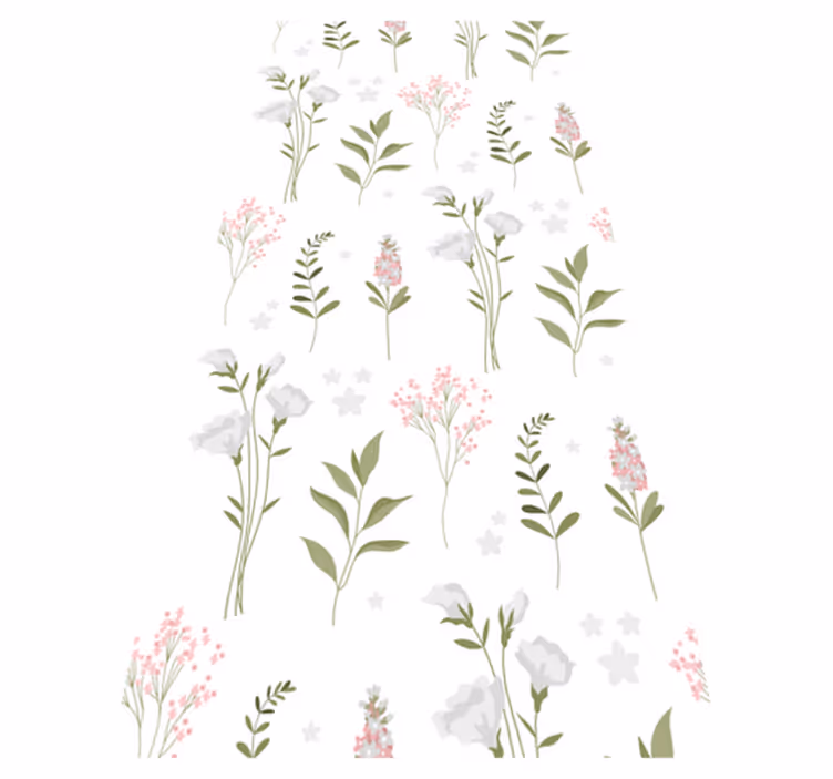 Flower vinyl rug minimalist wildflower design - TenStickers