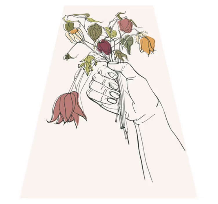 Withered flowers vinyl rug - TenStickers