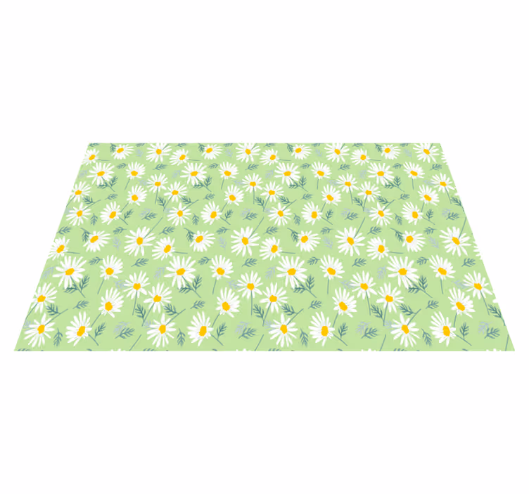 Vinyl rug flowers spring daisy pattern - TenStickers