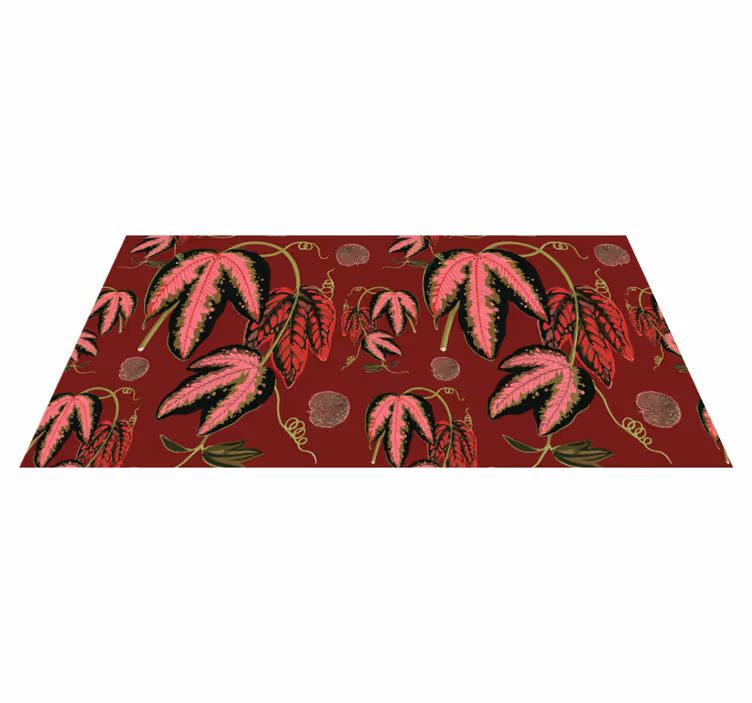 Vinyl rug flowers in warm red maranta colors - TenStickers