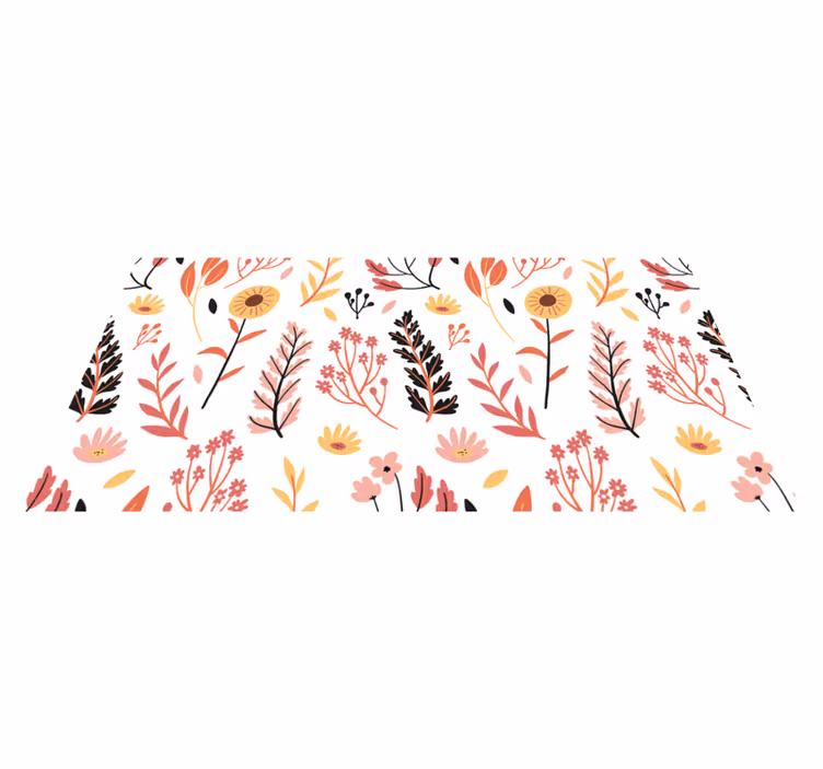 Vinyl rug flowers in vibrant blooms on white - TenStickers