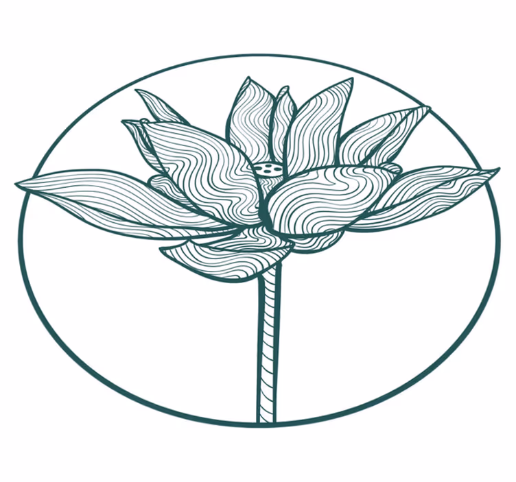 Vinyl rug flowers lotus blossom design - TenStickers