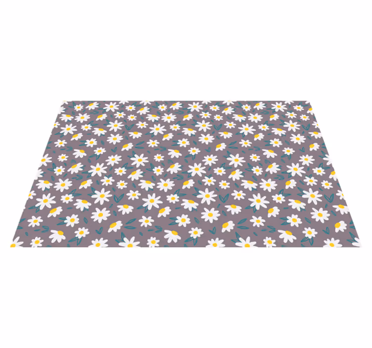 Vinyl rug flowers cute tiny daisy pattern - TenStickers