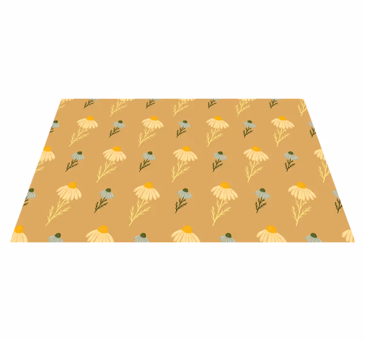 Vinyl rug flowers with natural chamomile pattern - TenStickers