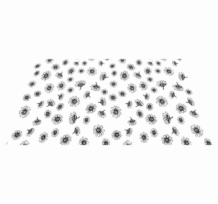 Vinyl rug flowers set outline daisy flowers - TenStickers