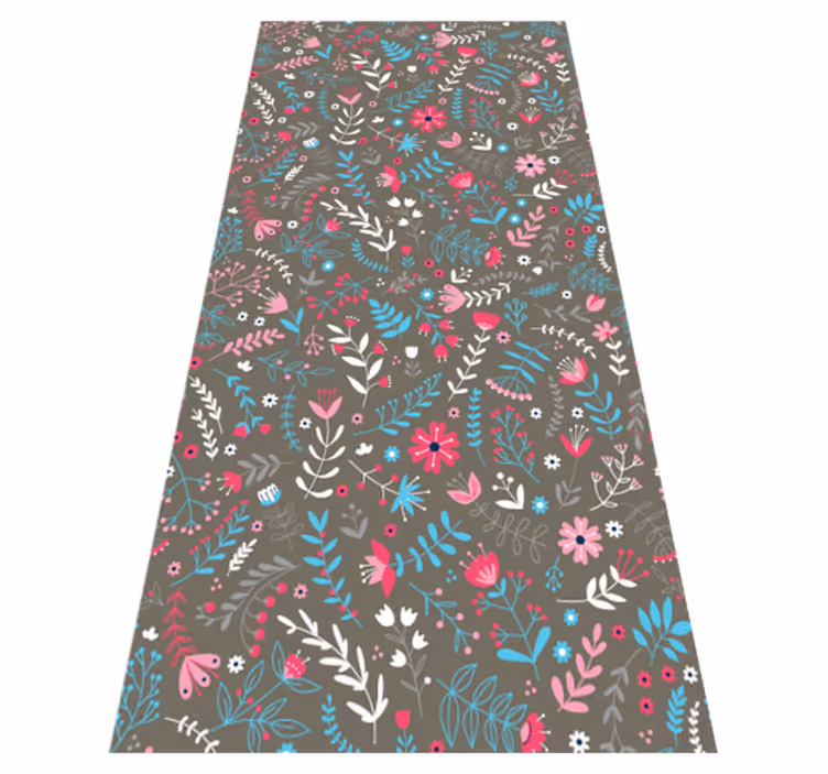 Vinyl rug flowers in vibrant floral design - TenStickers