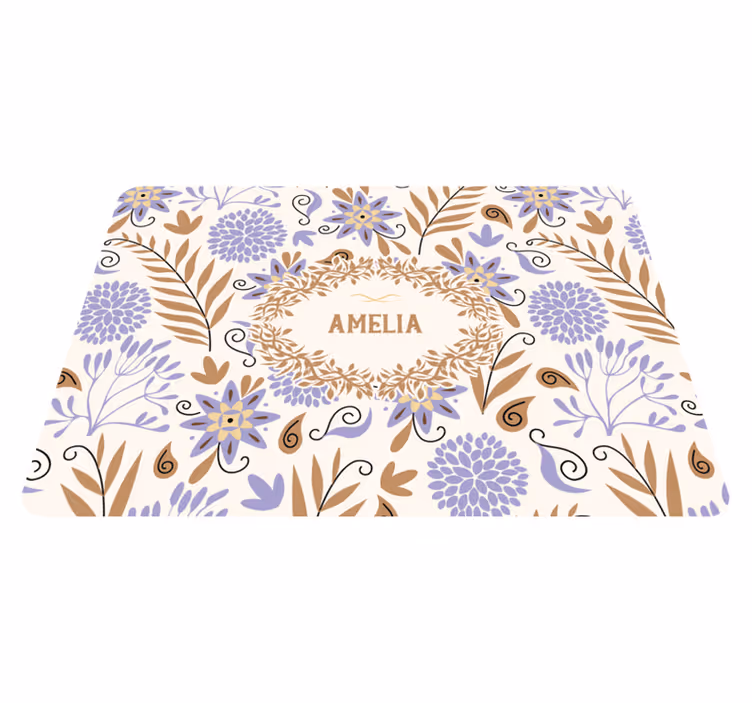 Vinyl rug flowers hand-painted vintage floral pattern - TenStickers