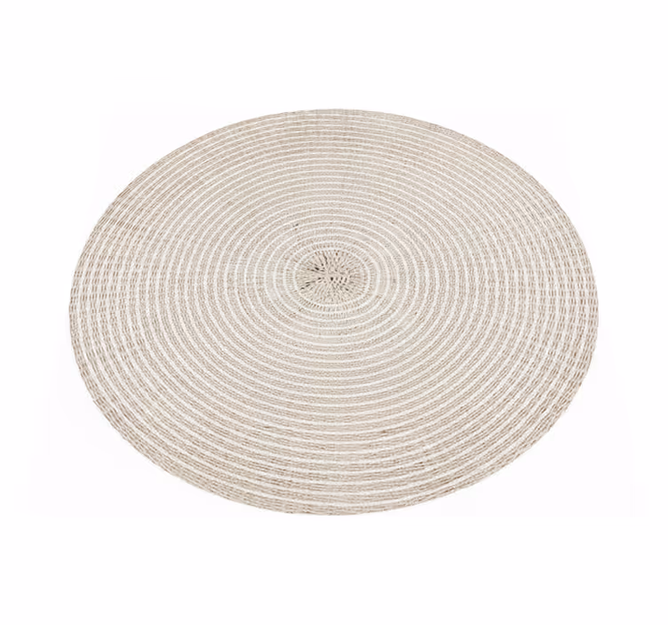 Minimalist vinyl rug in circular cream spiral - TenStickers