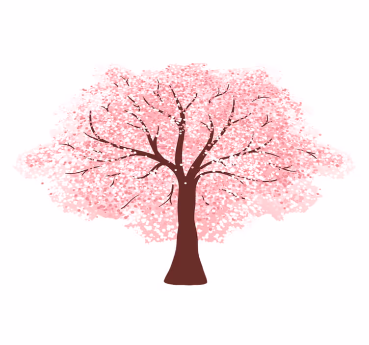 Vinyl rug flowers cherry blossom tree - TenStickers