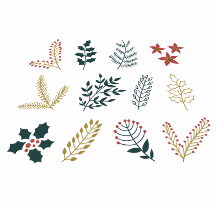 Dining room vinyl rug with christmas decorations - TenStickers