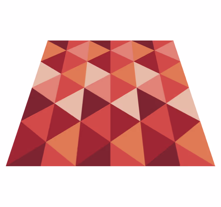 Dining room vinyl rug in red and pink triangles - TenStickers