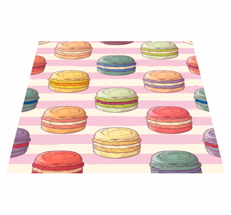 Kitchen vinyl rug retro macaroons design - TenStickers