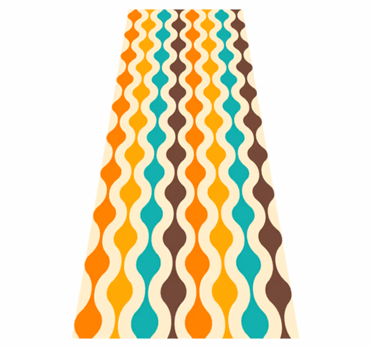 Geometric retro mid century 70s kitchen vinyl rug - TenStickers