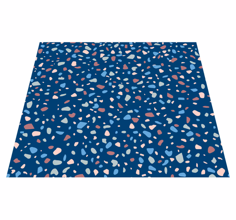 Kitchen vinyl rug dark blue terrazzo - TenStickers