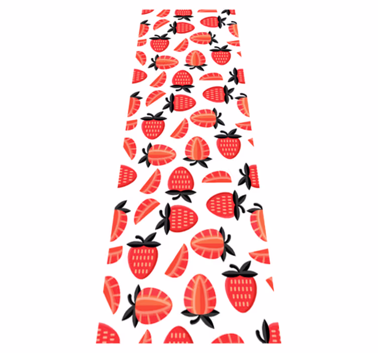 Kitchen vinyl rug with realistic red strawberries pattern - TenStickers