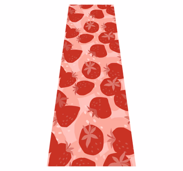 Kitchen vinyl rug with abstract seamless red strawberries - TenStickers