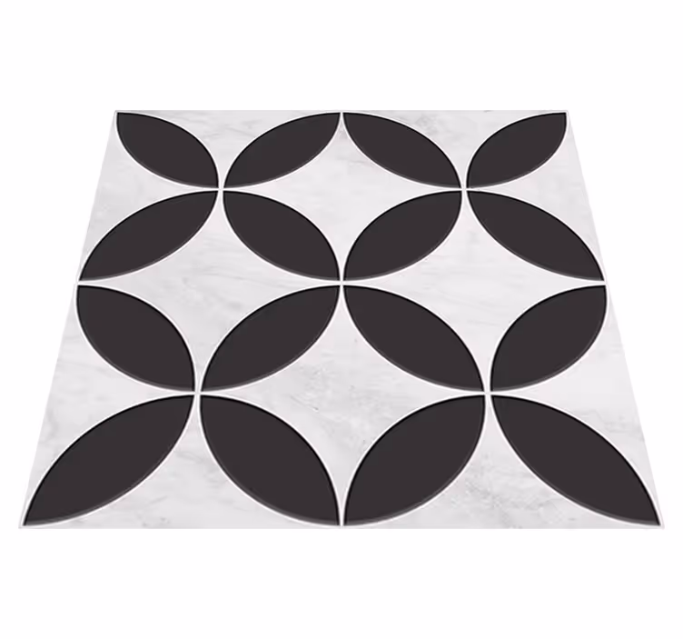 Vinyl rug bathroom hydraulic floral tiles - TenStickers