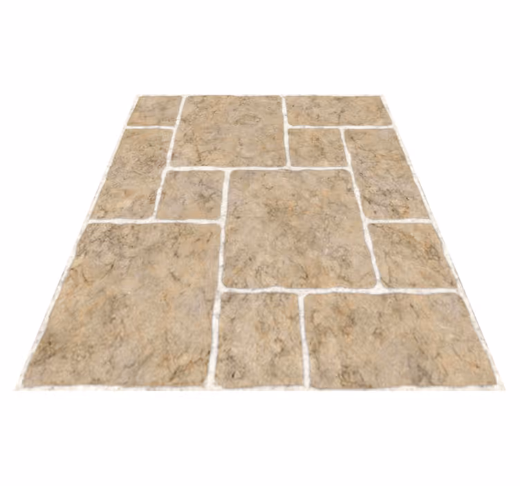 Vinyl rug bathroom in beige stone design - TenStickers