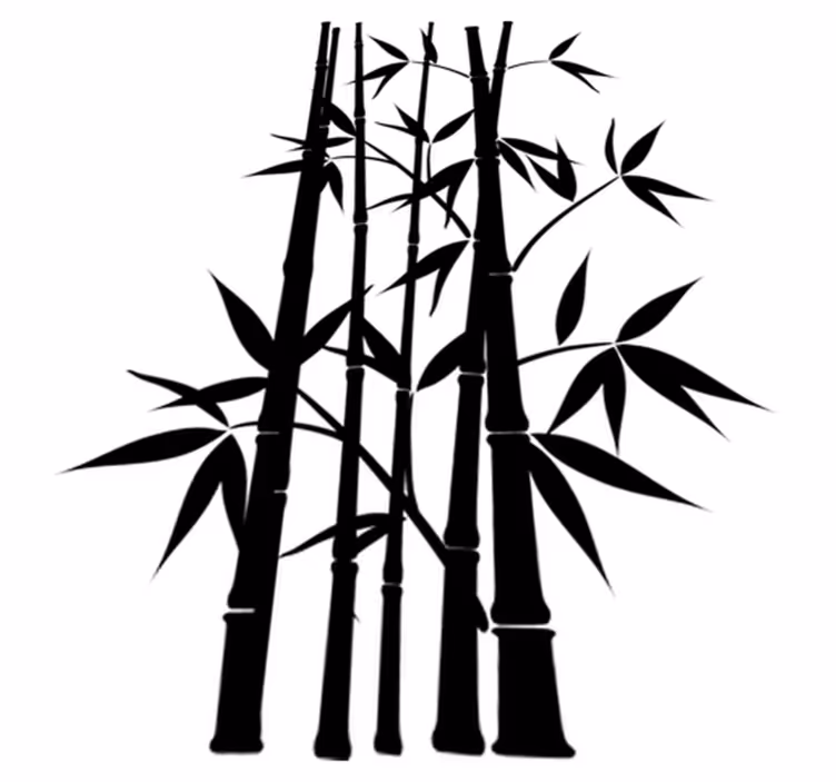 Vinyl rug bathroom bamboo plant wall sticker - TenStickers