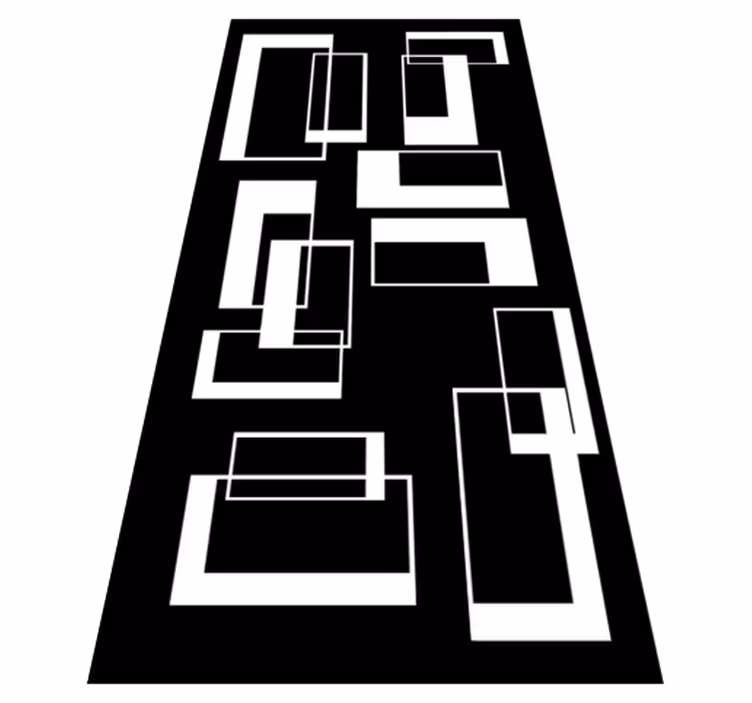 Vinyl rug bathroom minimalistic rectangles design - TenStickers