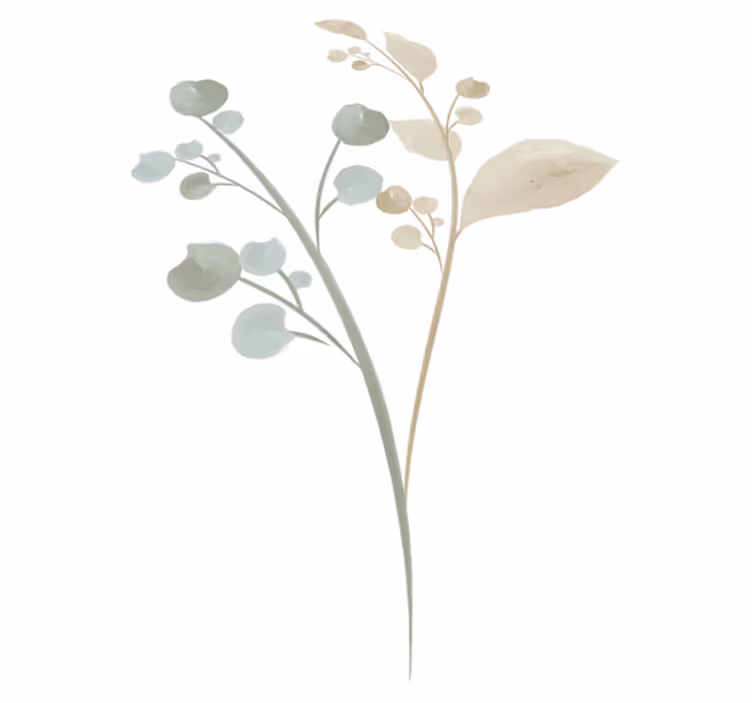 Vinyl rug bathroom watercolor branch - TenStickers