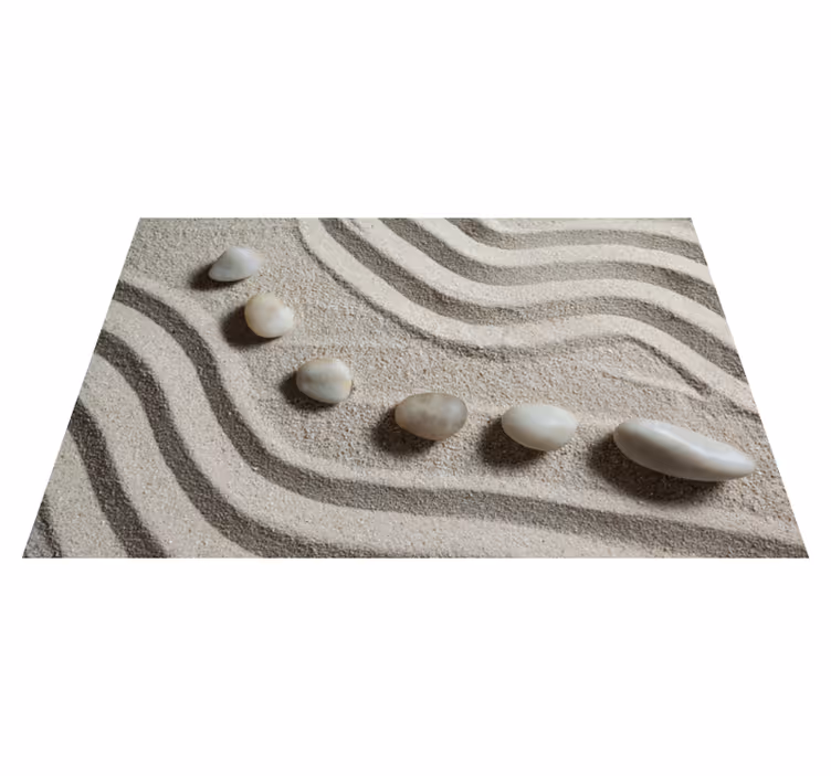 Vinyl rug bathroom zen path sand design - TenStickers