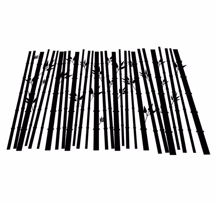 Bamboo plants vinyl rug bathroom - TenStickers