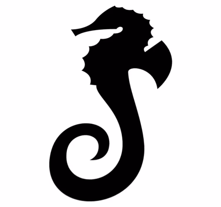 Vinyl rug bathroom sea horse set - TenStickers
