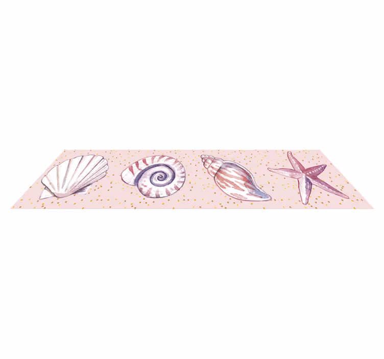 Vinyl rug bathroom sea life border design - TenStickers