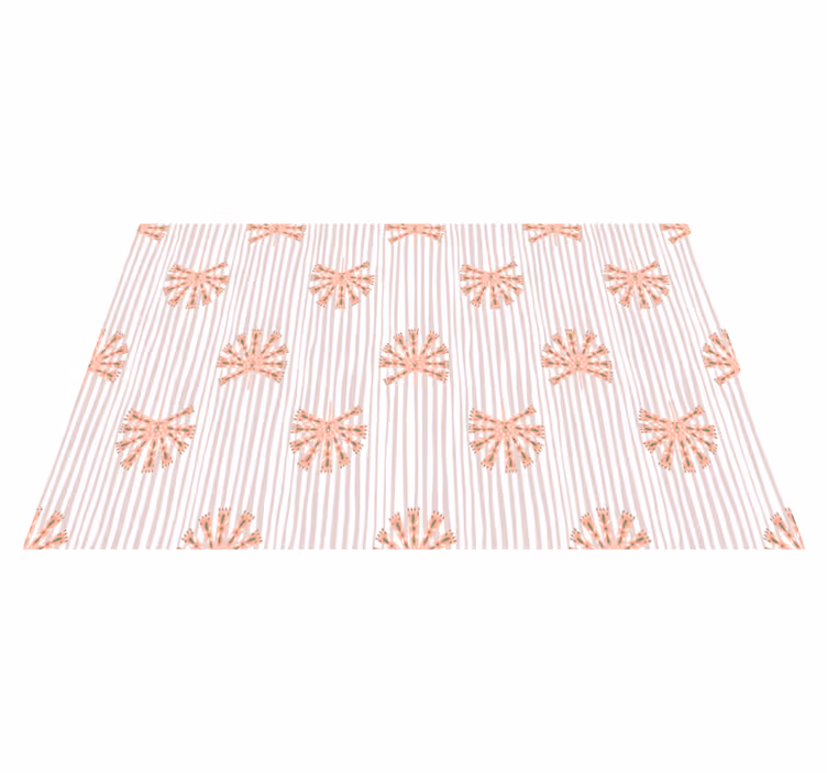 Vinyl rug flowers geometric ornamental pastel pink - TenStickers