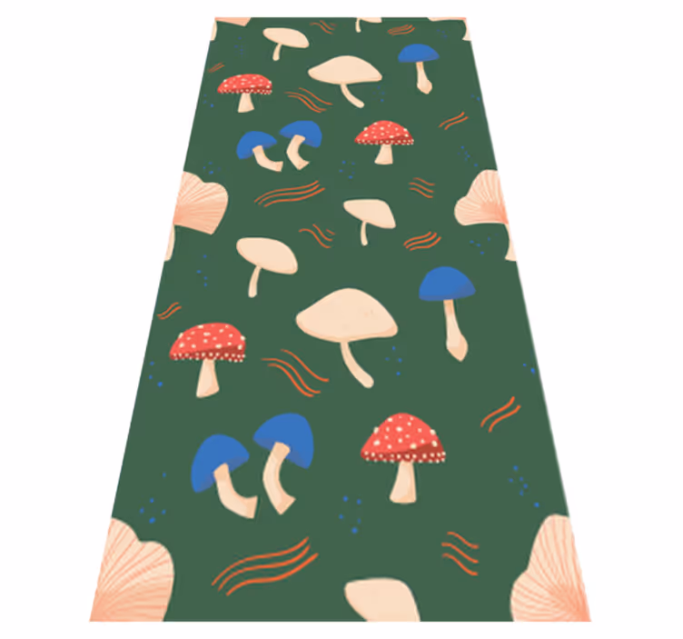 Vinyl rug flowers with red and white mushrooms - TenStickers