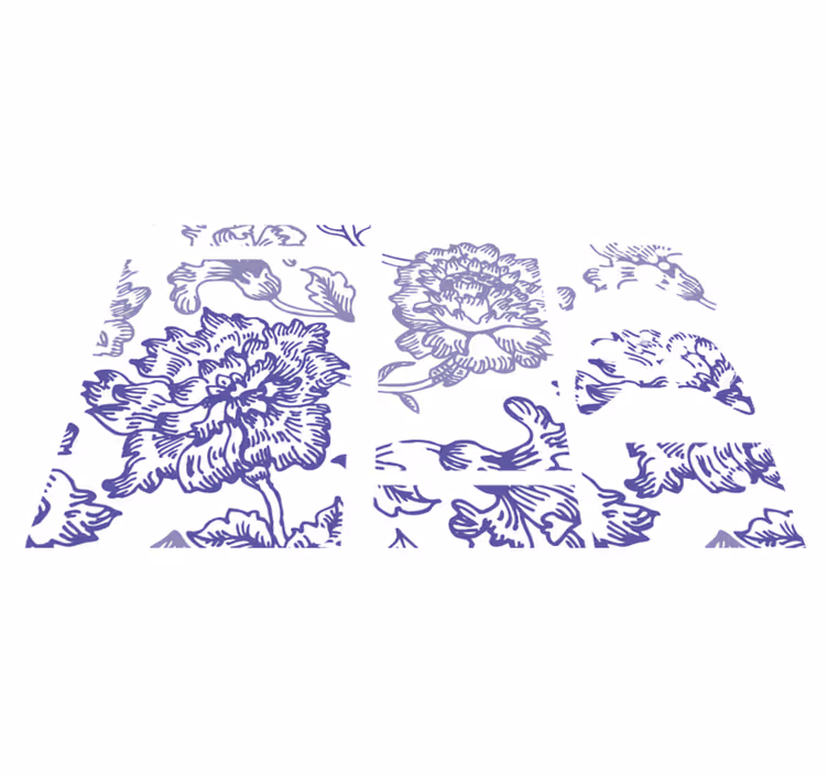 Vinyl rug flowers soft purple floral design - TenStickers