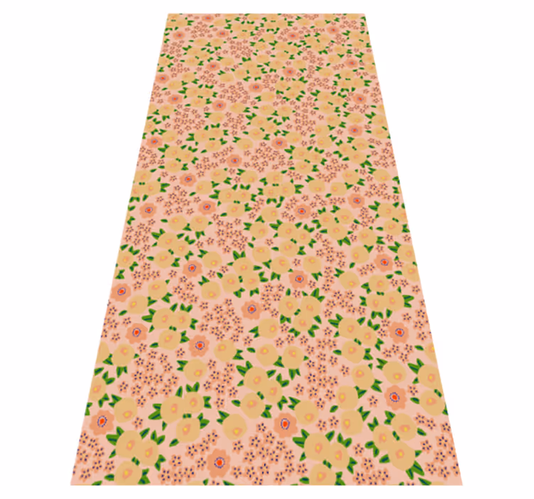 Vinyl rug flowers original floral design in peach tones - TenStickers