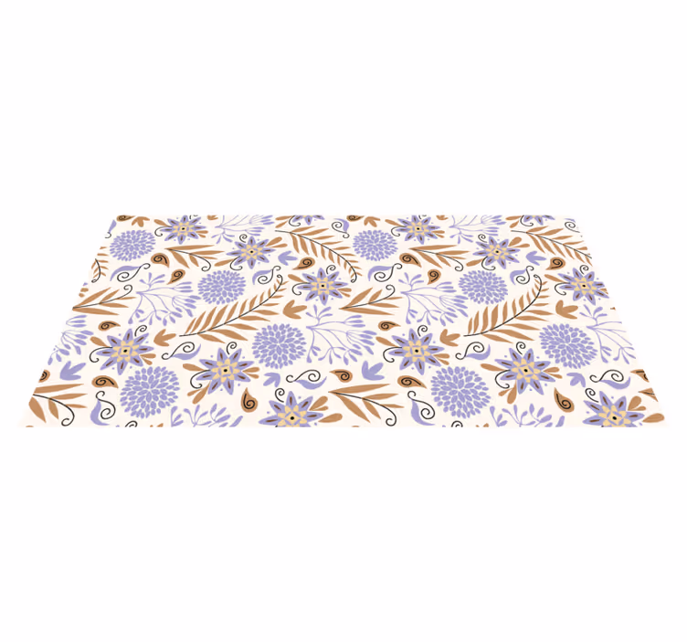 Vinyl rug flowers in vintage beige pattern - TenStickers