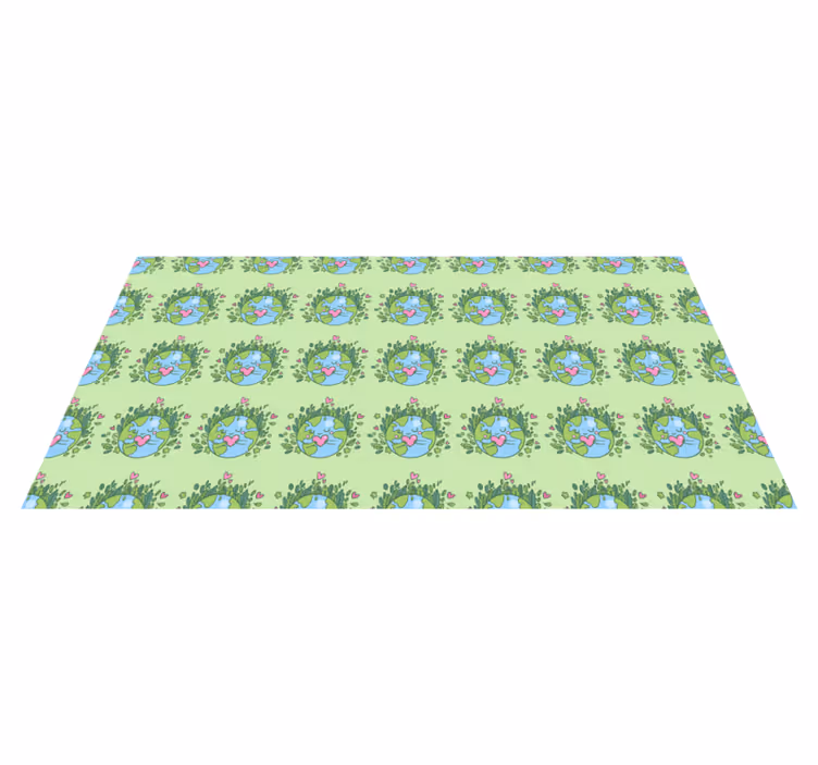 Vinyl rug flowers embrace the earth - TenStickers