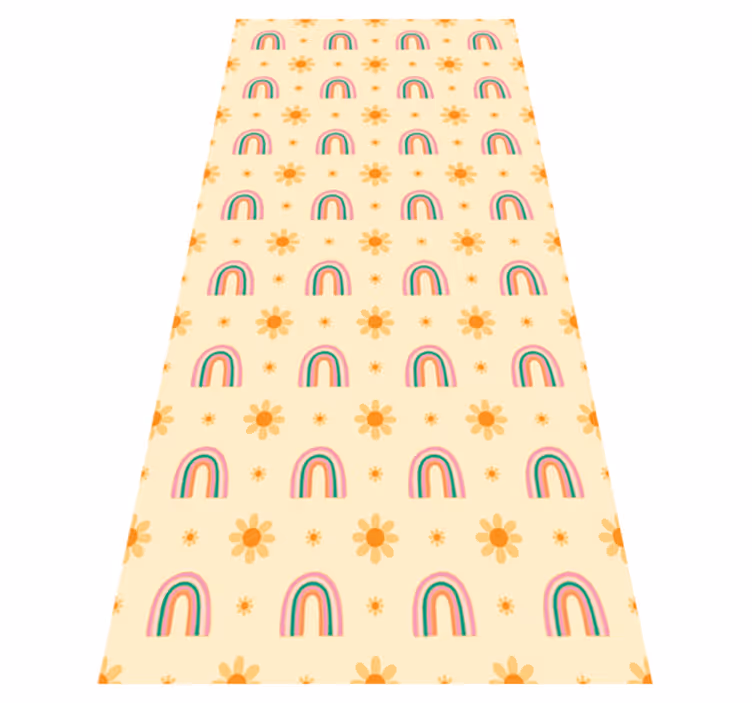 Vinyl rug flowers in bloom and color - TenStickers