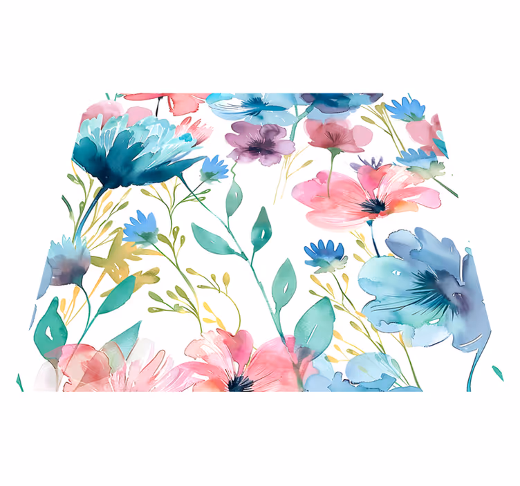 Vinyl rug flowers wildflowers in summer - TenStickers
